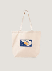 Printed Tote Bag in Ecru