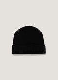 Cashmere Ribbed Hat in Black