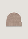 Cashmere Ribbed Hat in Mink