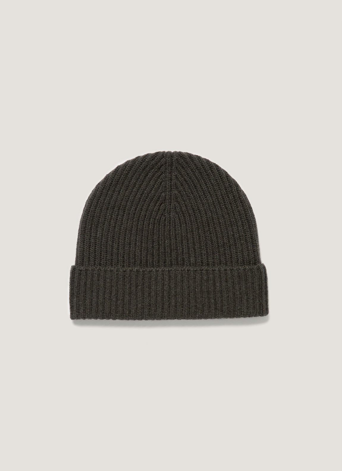 Cashmere Ribbed Hat in Dark Green