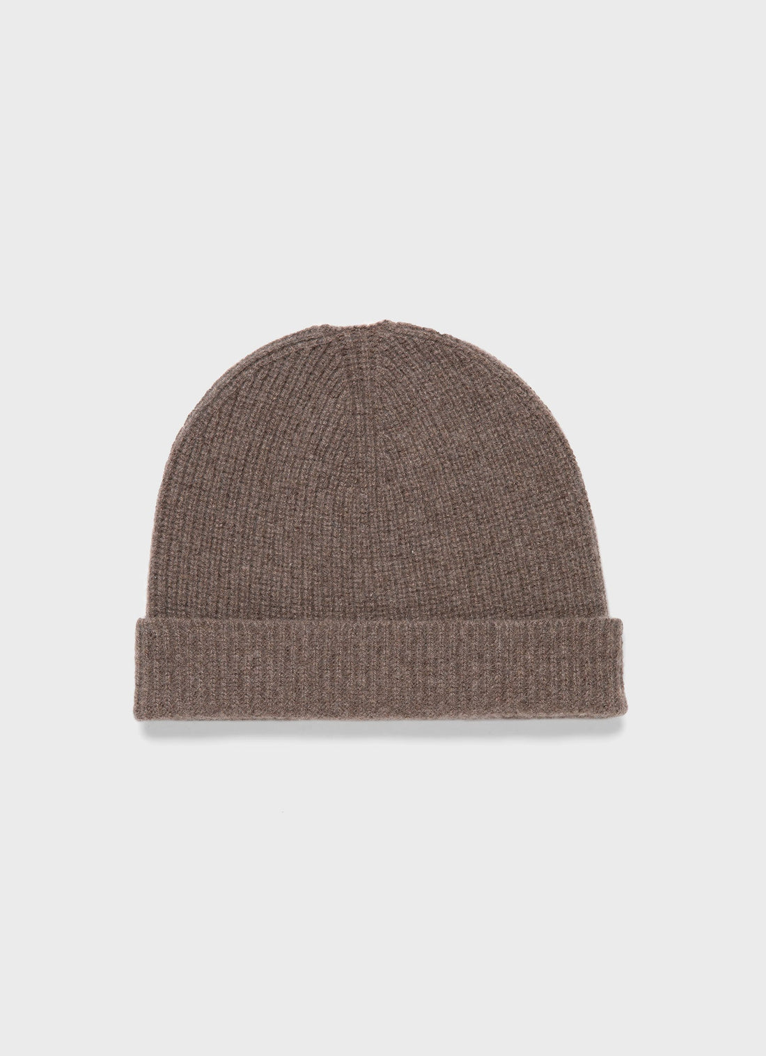 Cashmere Ribbed Hat in Umber Brown
