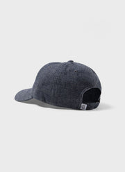 Cotton Linen Twill Cap in Denim Blue