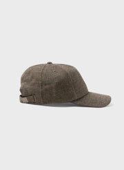 Cotton Linen Twill Cap in Khaki