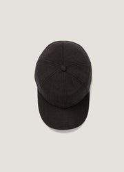 Men's Textured Wool Cap in Truffle