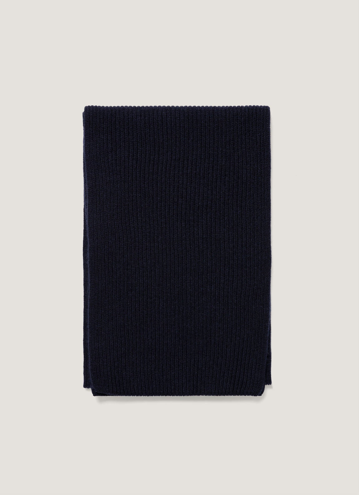 Cashmere Ribbed Scarf in Navy