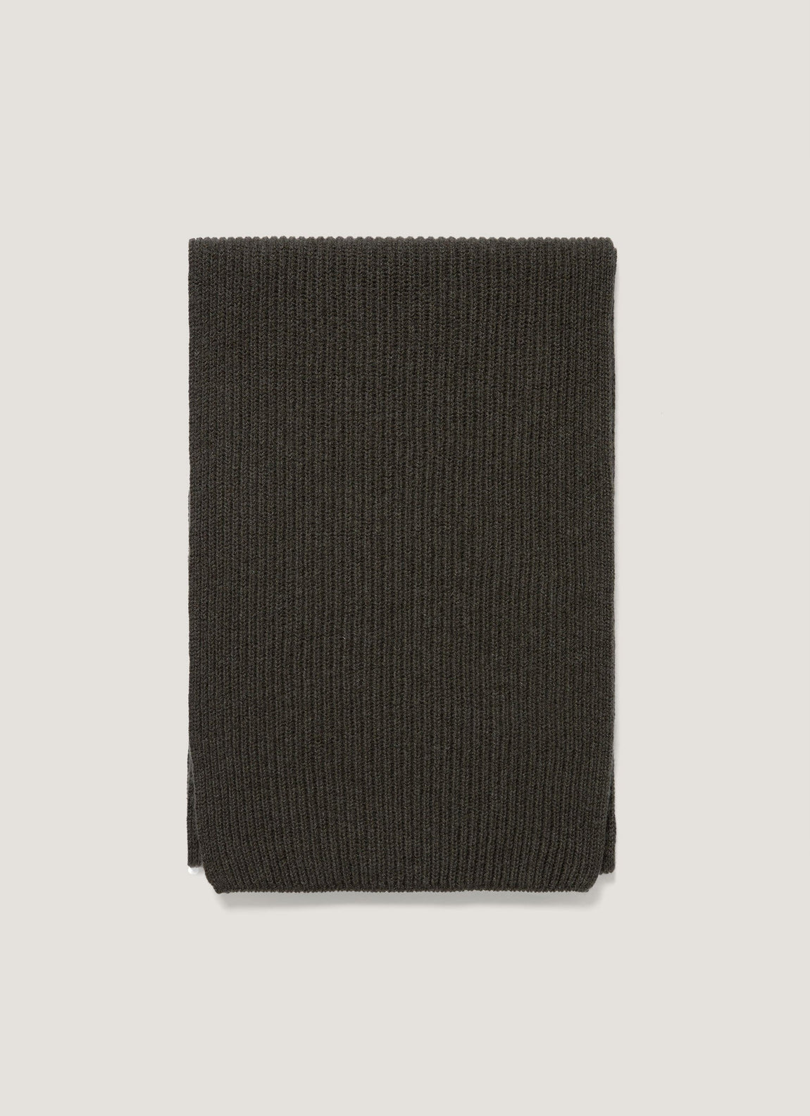 Cashmere Ribbed Scarf in Dark Green
