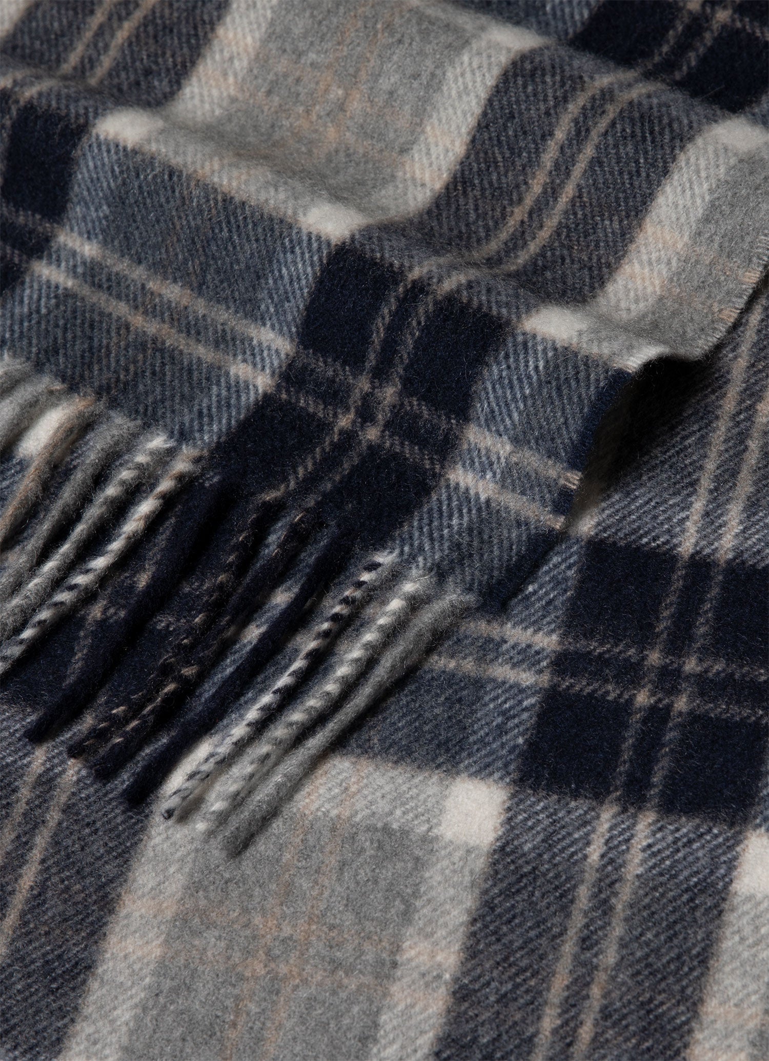 Cashmere Scarf in Navy Check