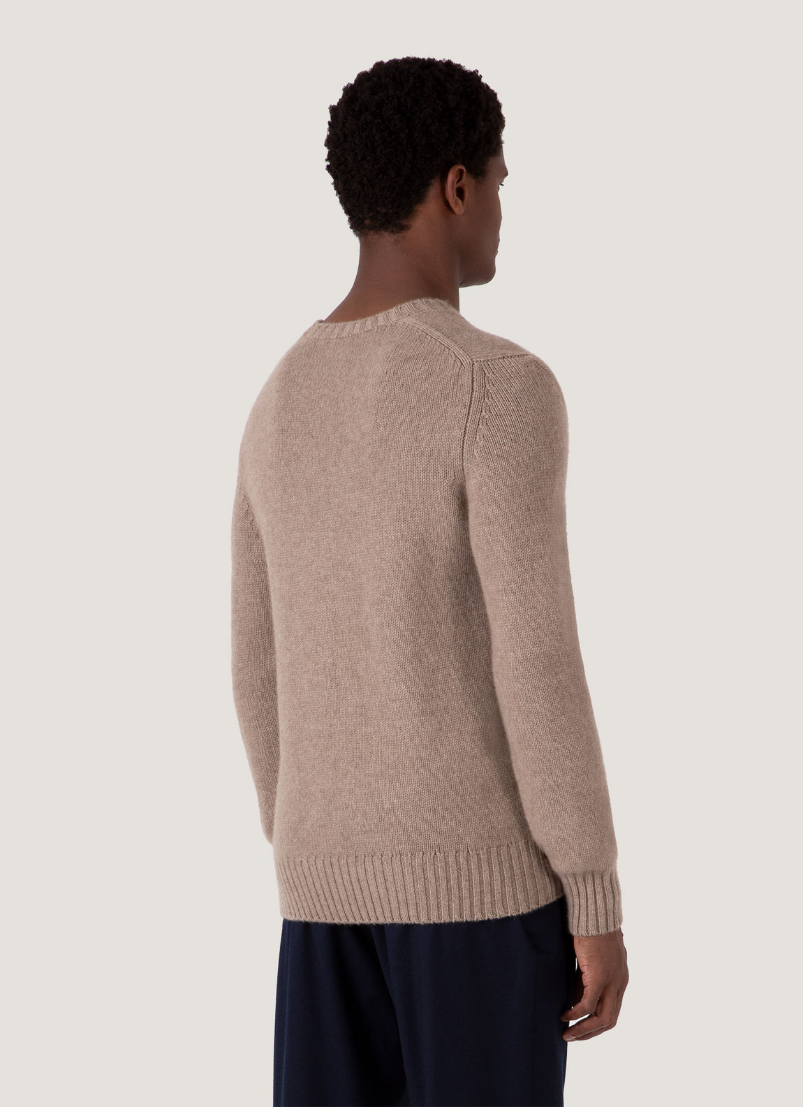Men's Roxburgh Cashmere Jumper in Natural Brown