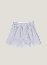 Men's Classic Boxer Shorts in White/Navy Pinstripe
