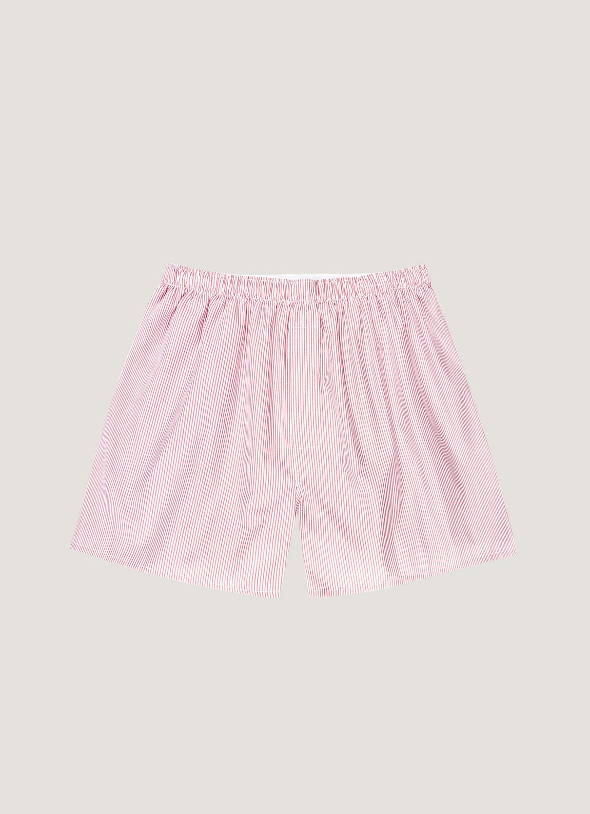 Men's Classic Boxer Short in White/Red Pinstripe