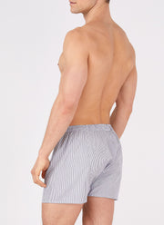 Men's Classic Boxer Shorts in Navy/White Stripe