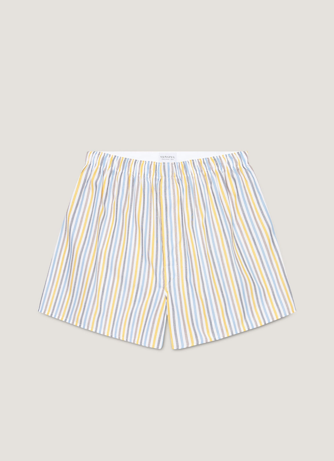 Men's Classic Boxer Shorts in Yellow/Brown/Blue