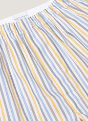Men's Classic Boxer Shorts in Yellow/Brown/Blue