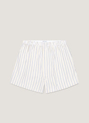 Men's Classic Boxer Shorts in White/Blue/Yellow