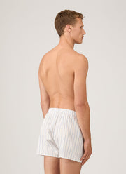 Men's Classic Boxer Short in White/Blue/Yellow