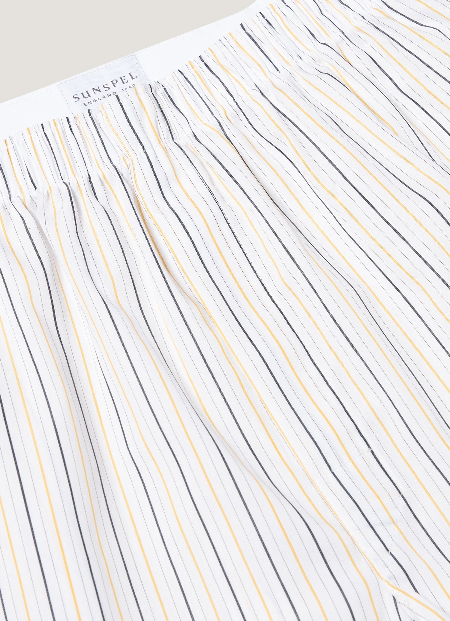 Men's Classic Boxer Shorts in White/Blue/Yellow
