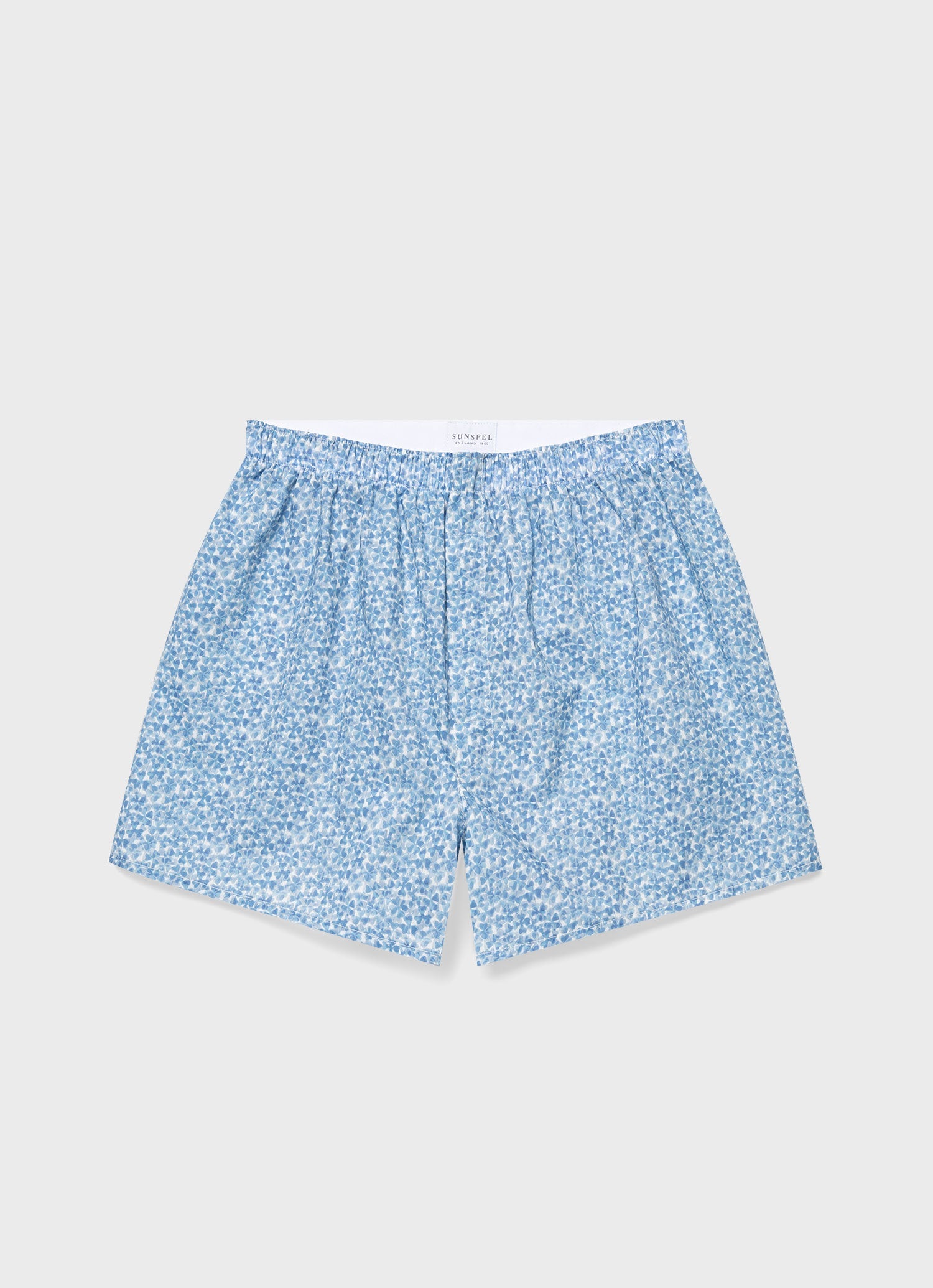 Men's Classic Boxer Shorts in Light Blue Micro Gingham
