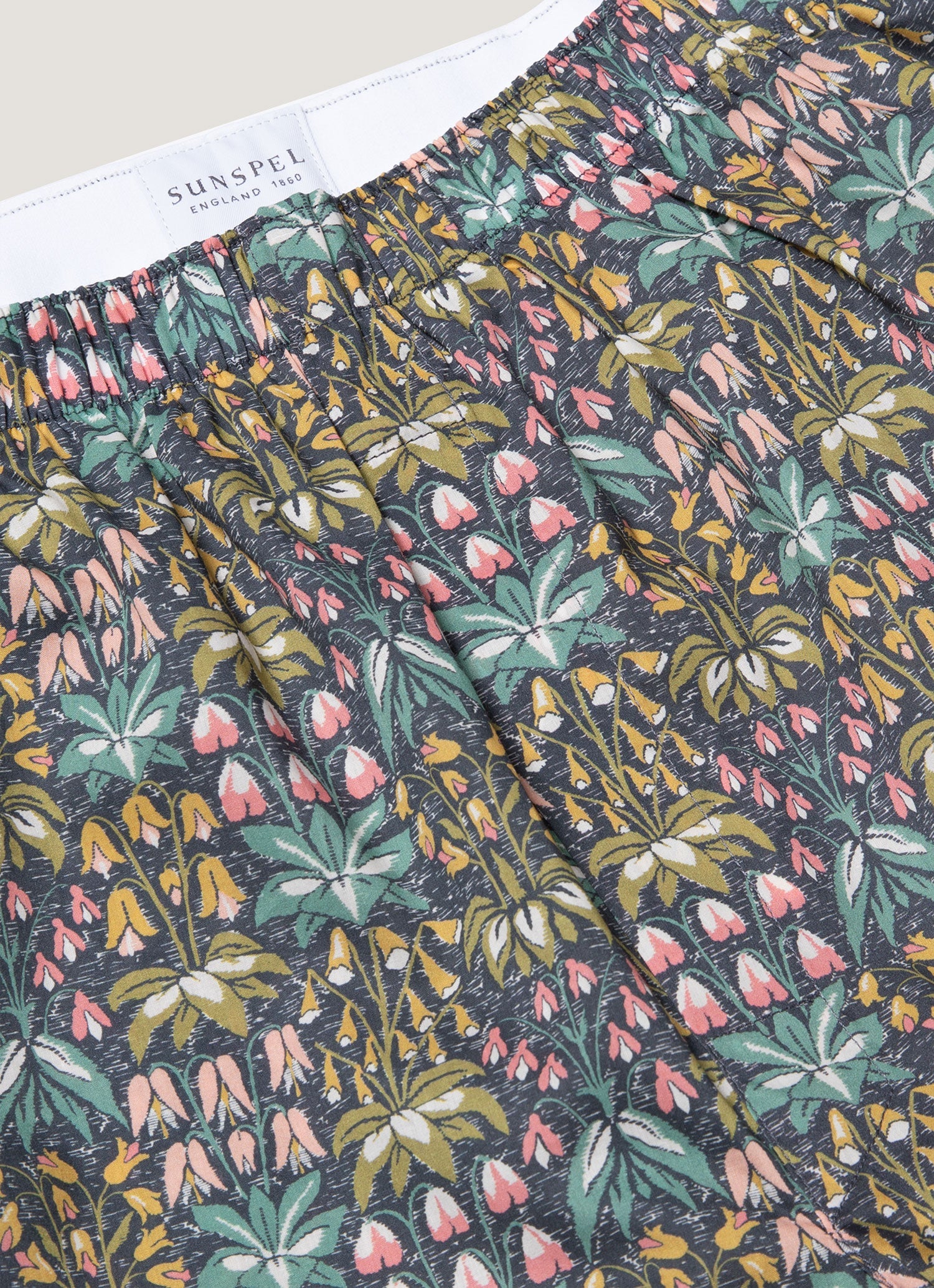 Men's Classic Boxer Shorts in Liberty Fabric in Navy Floral Tropics