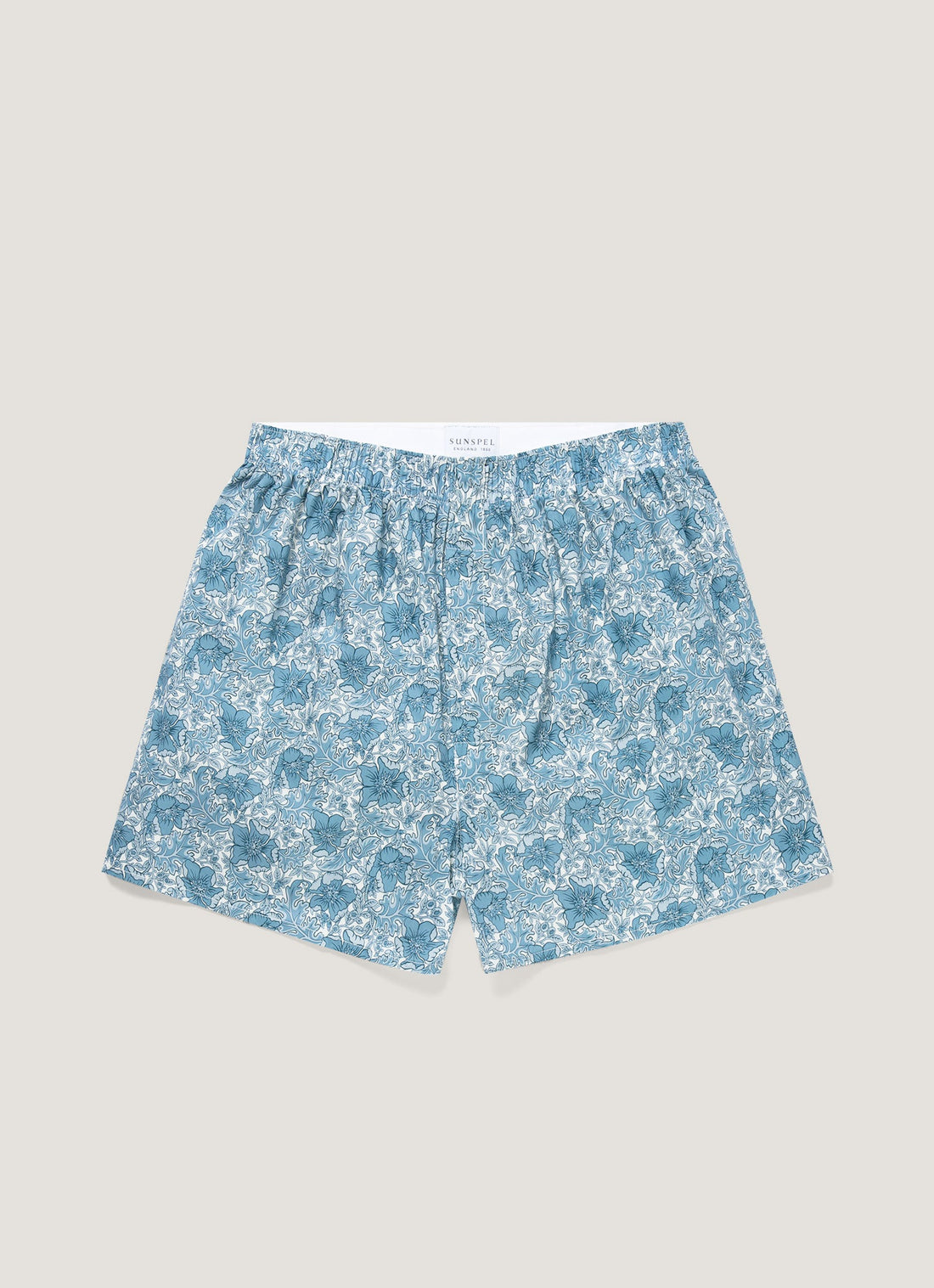 Men's Classic Boxer Short in Liberty Fabric in Stone Blue Floral