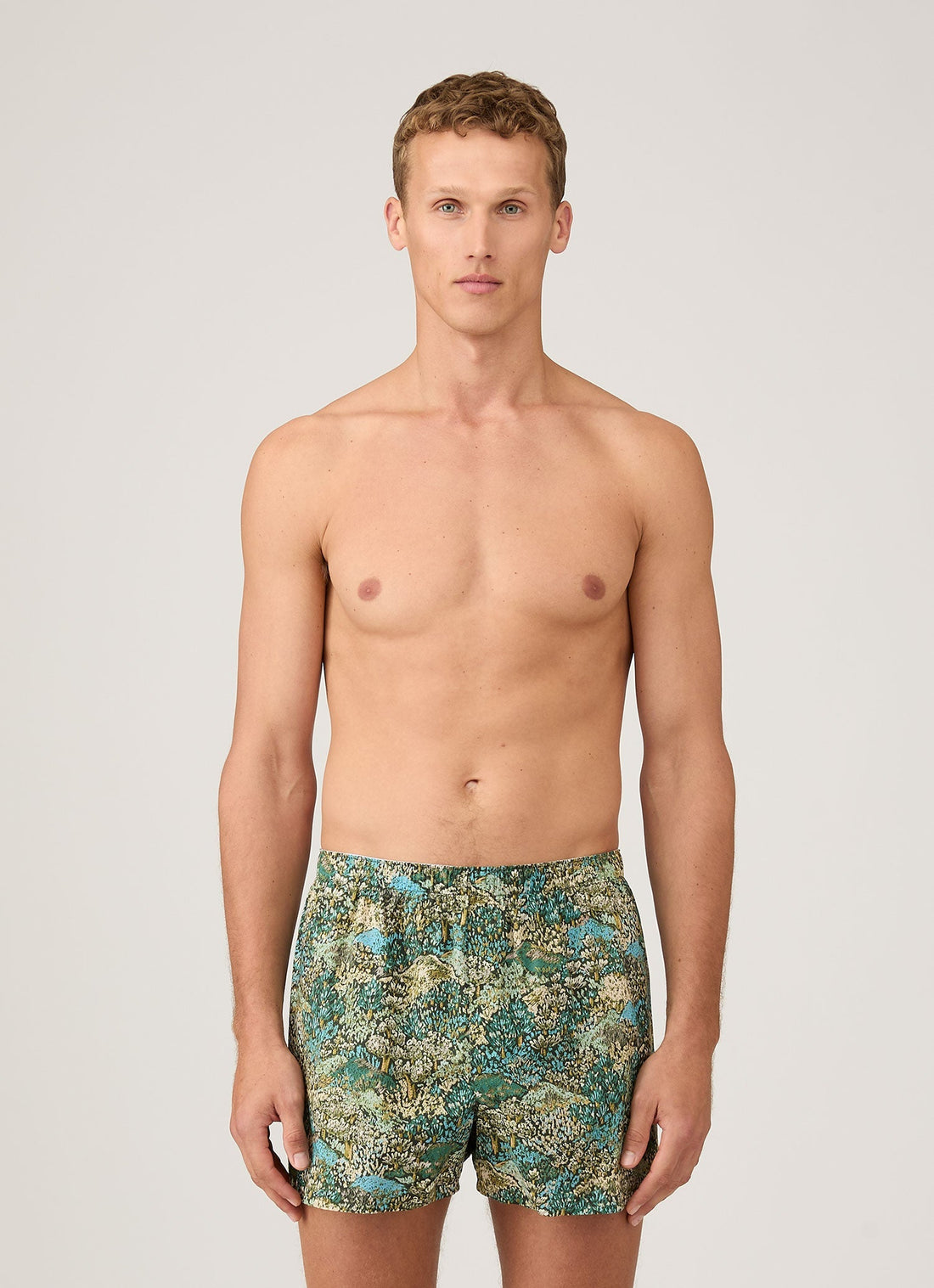 Men's Classic Boxer Shorts in Liberty Fabric in Hillside Green