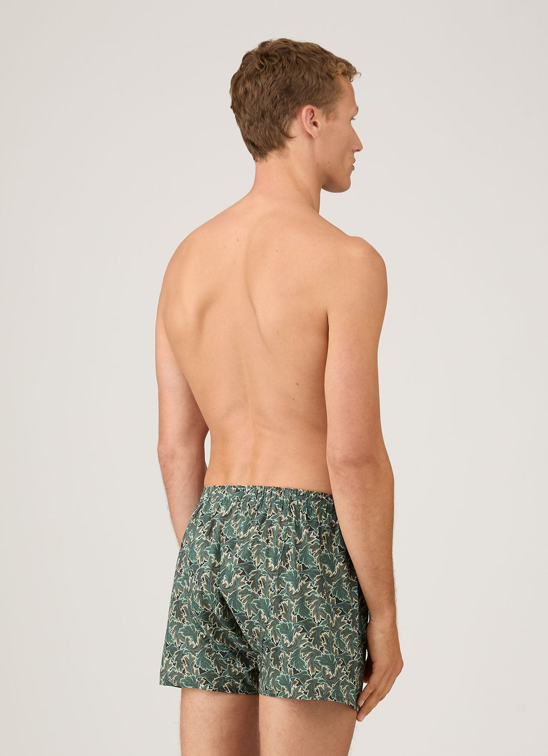 Men's Classic Boxer Shorts in Liberty Fabric in Midnight Green Canopy