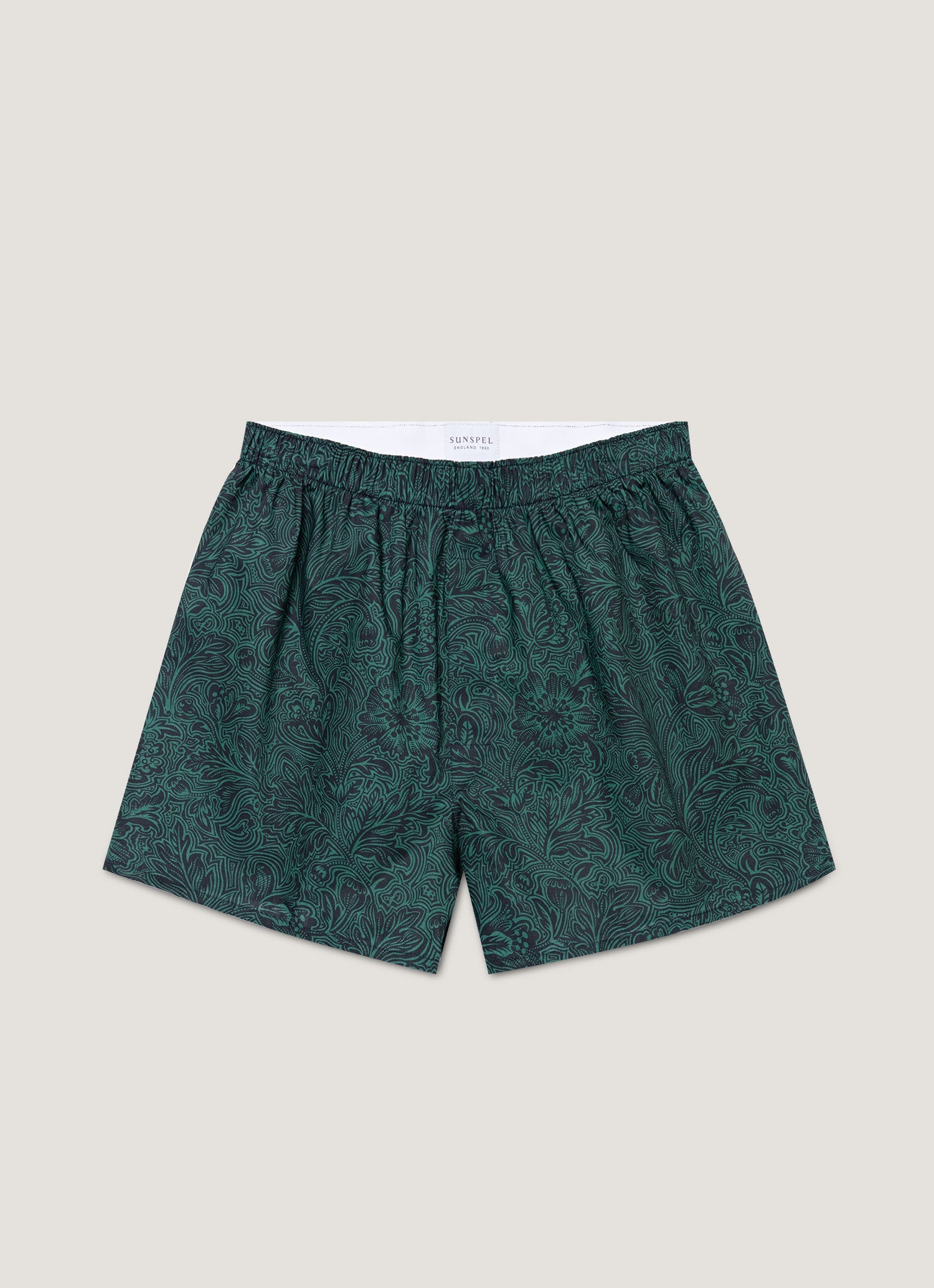 Men's Classic Boxer Shorts in Liberty Fabric in Steel Green Bloom