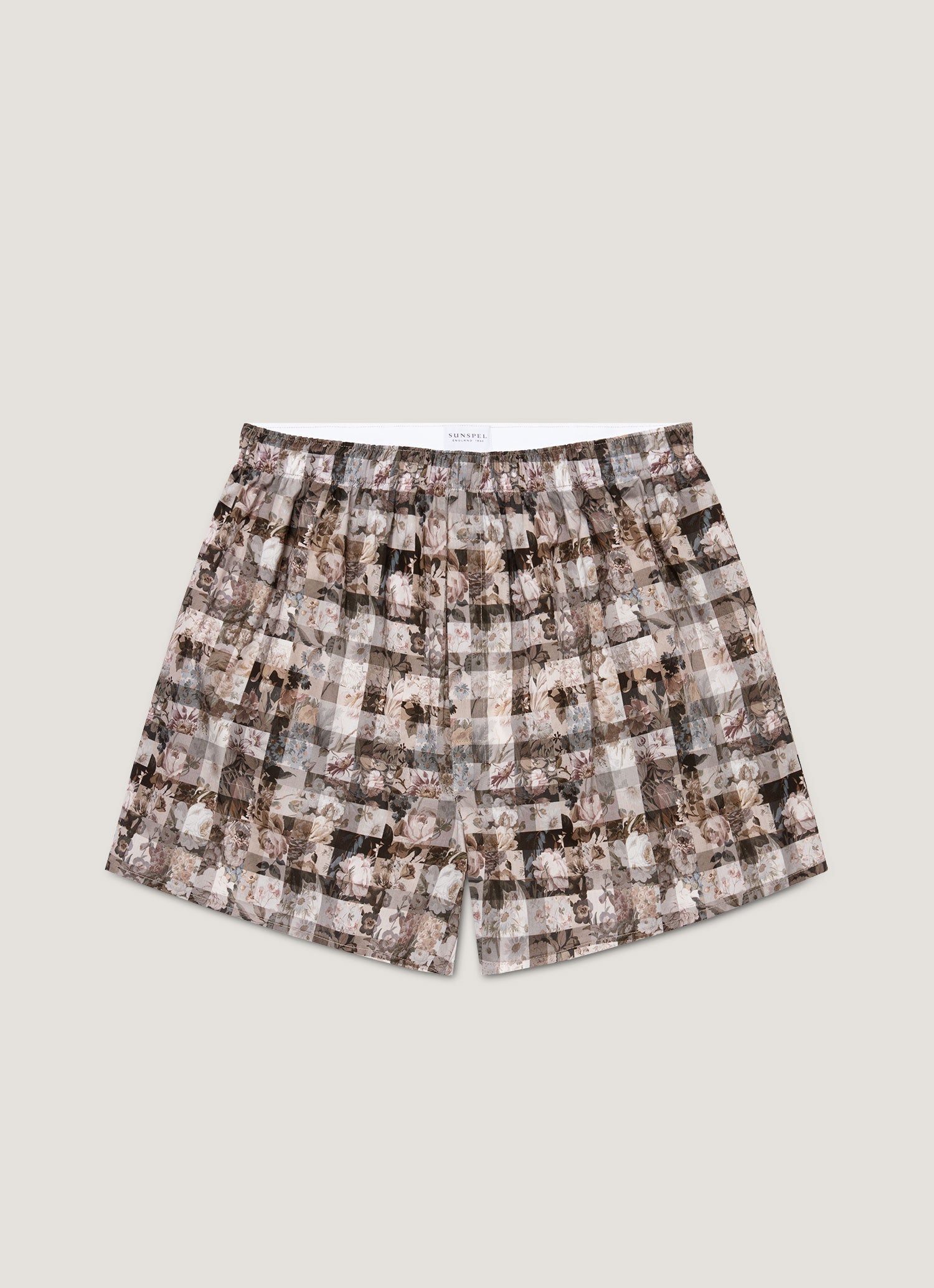 Men's Classic Boxer Shorts in Liberty Fabric in Grey Archive Gingham