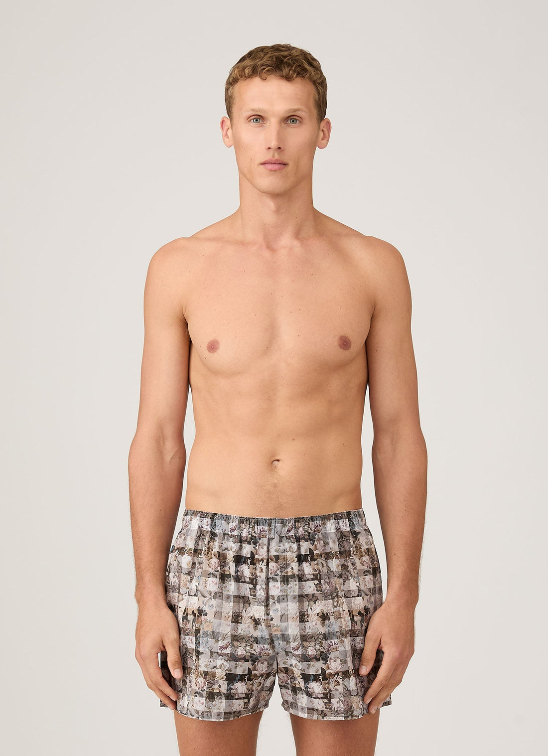 Men's Classic Boxer Shorts in Liberty Fabric in Grey Archive Gingham