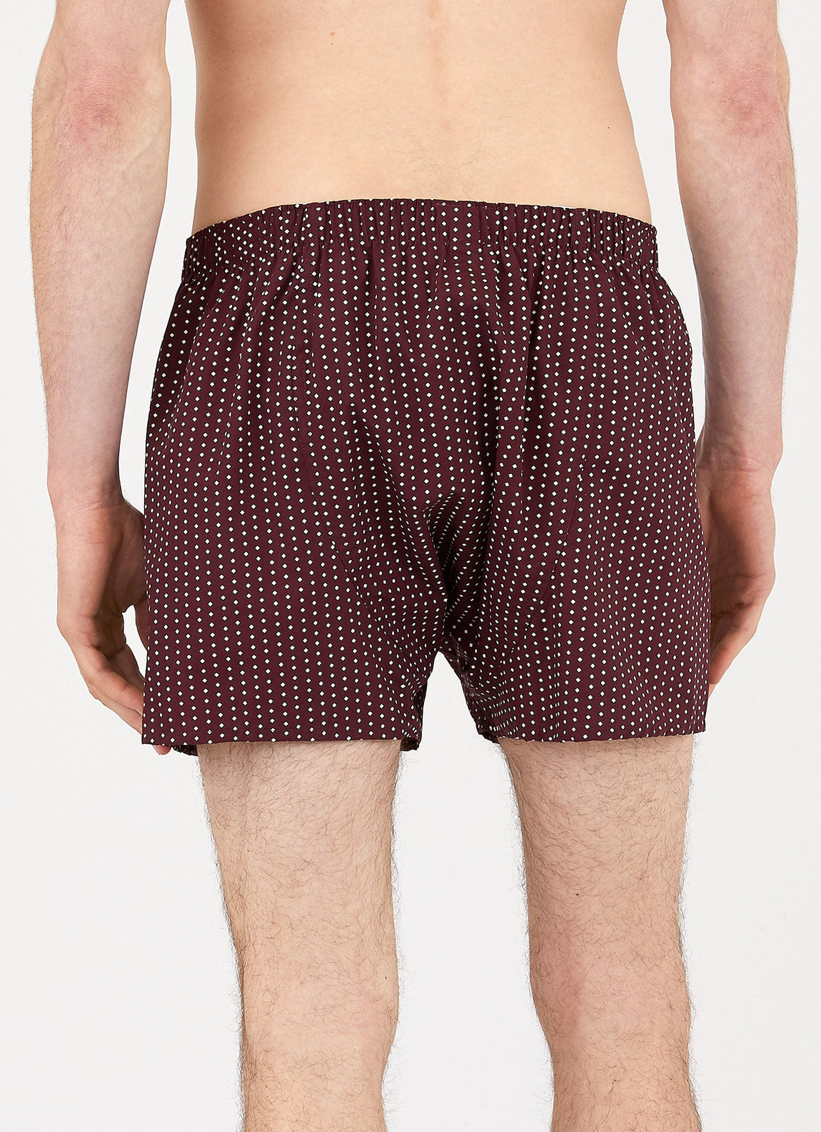 Men's Classic Print Boxer Shorts in Oxblood Mix Diamond Geo
