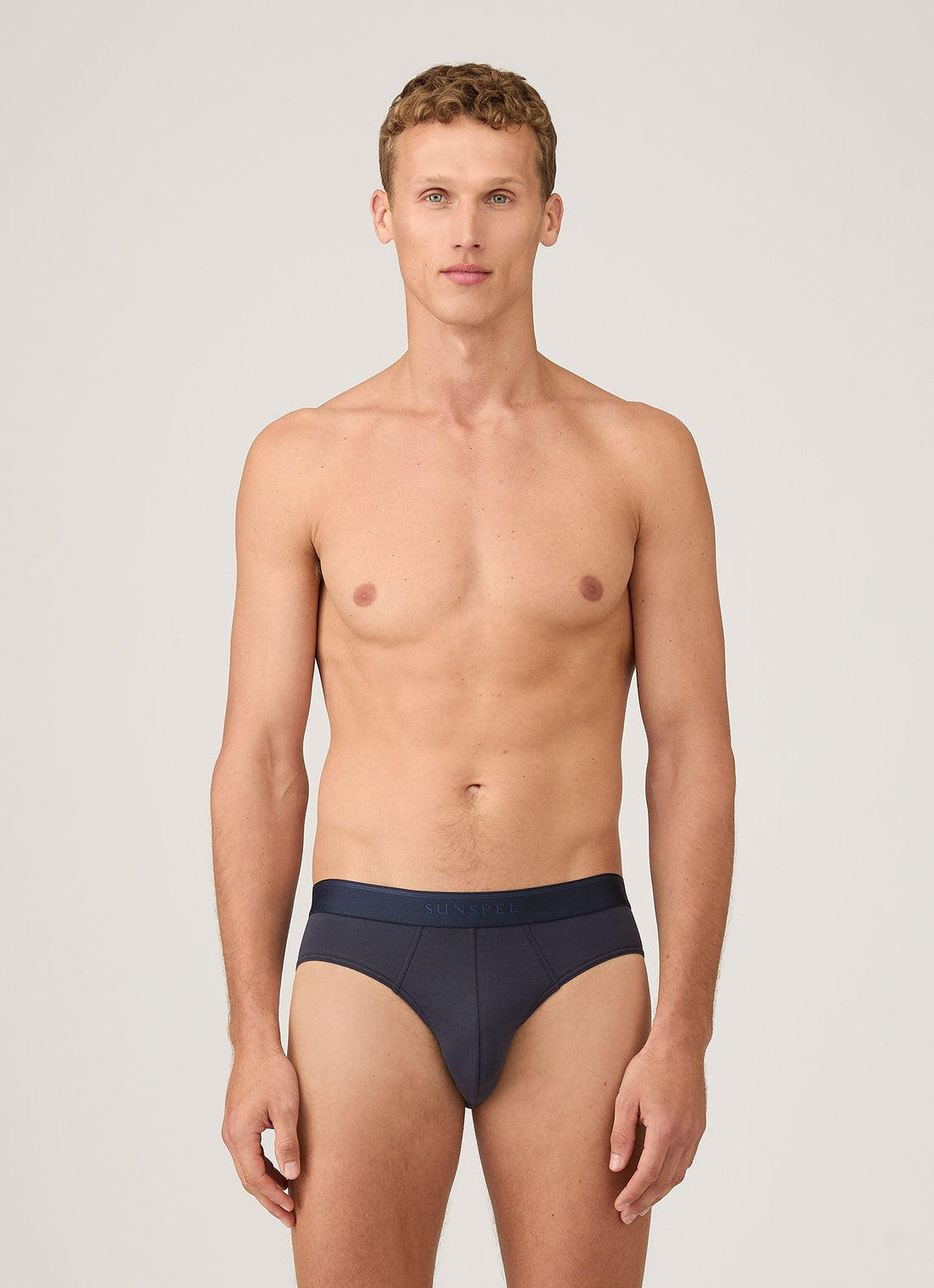 Men's Stretch Cotton Briefs in Navy