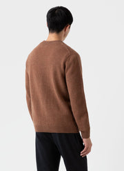 Men's Lambswool Cardigan in Pecan