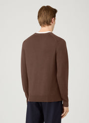 Men's Extra-Fine Merino Cardigan in Bark
