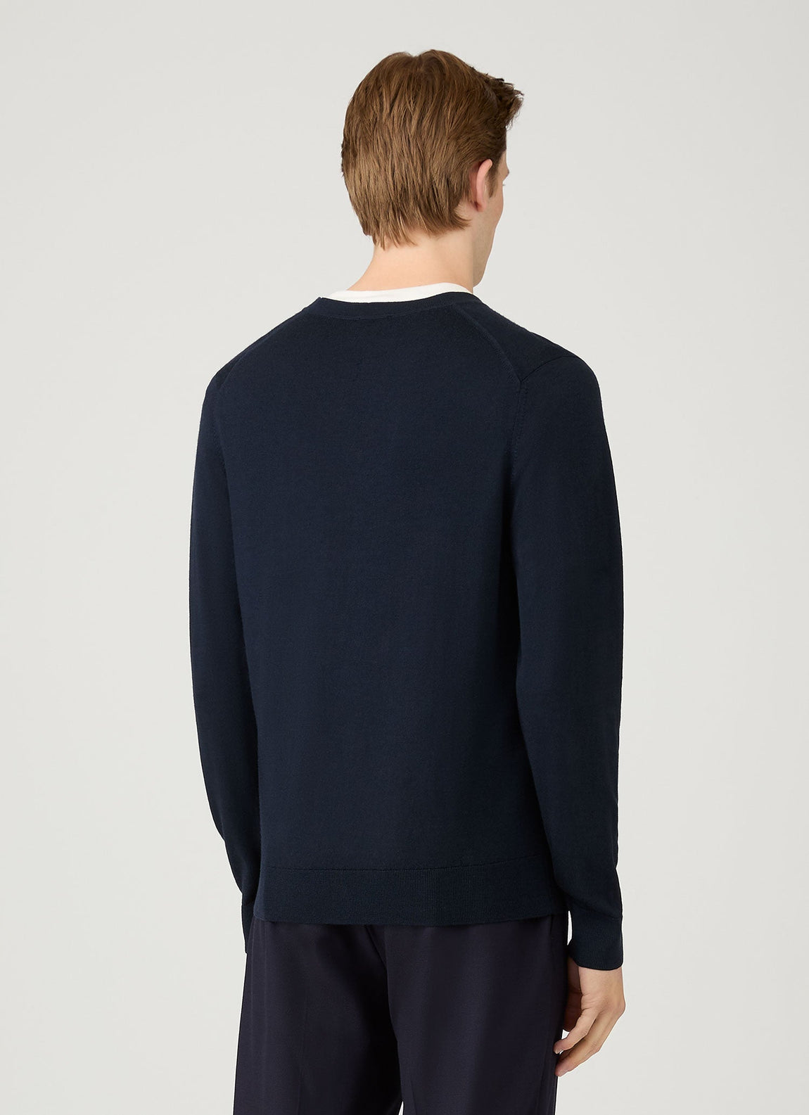 Men's Extra-Fine Merino Cardigan in Navy