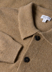 Men's Lambswool Cardigan in Sandstone
