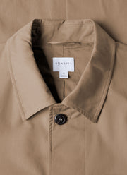 Men's Showerproof Cotton Mac in Dark Stone