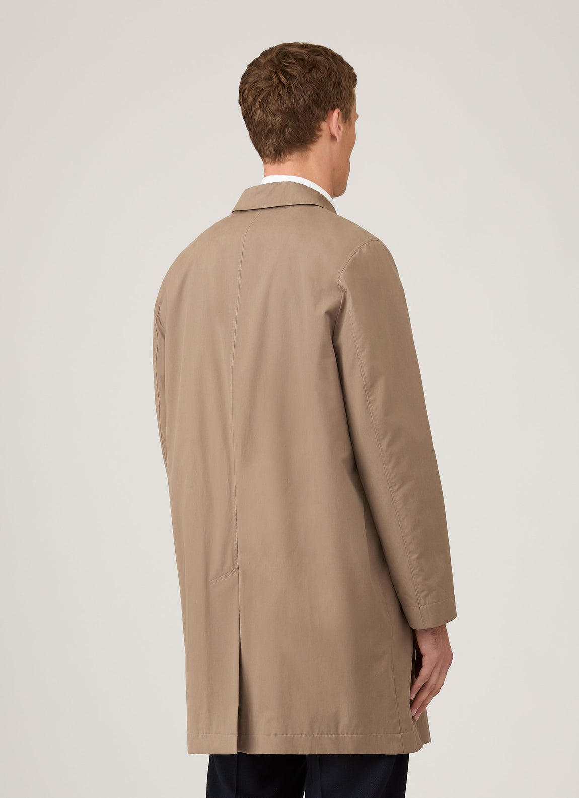 Men's Showerproof Cotton Mac in Dark Stone