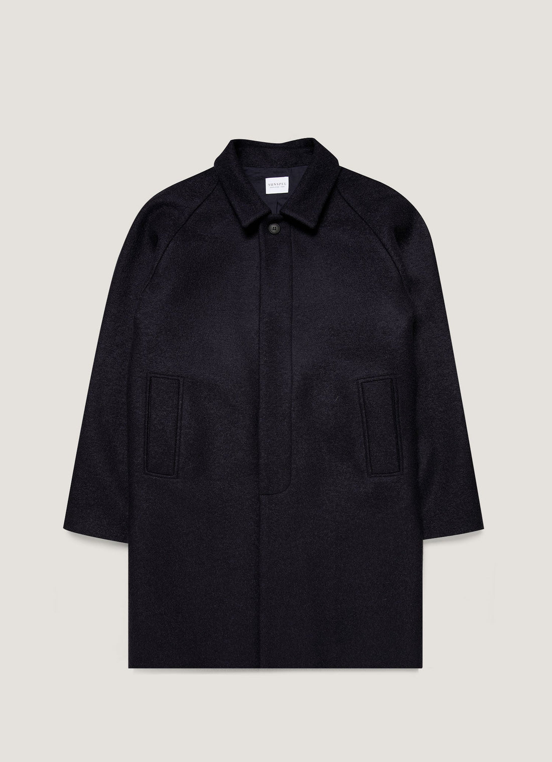Men's Boiled Wool Car Coat in Navy