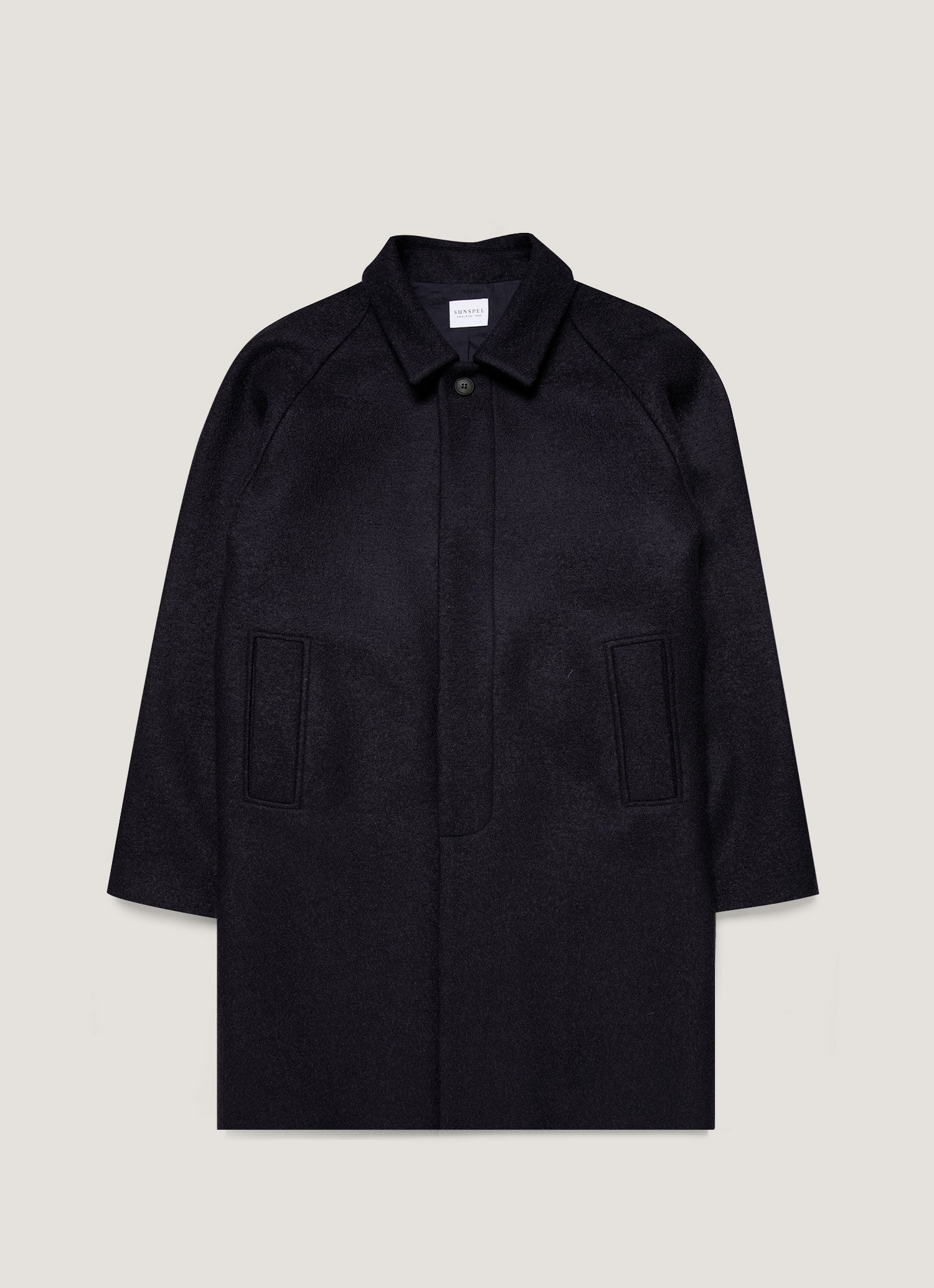 Men's Boiled Wool Car Coat in Navy