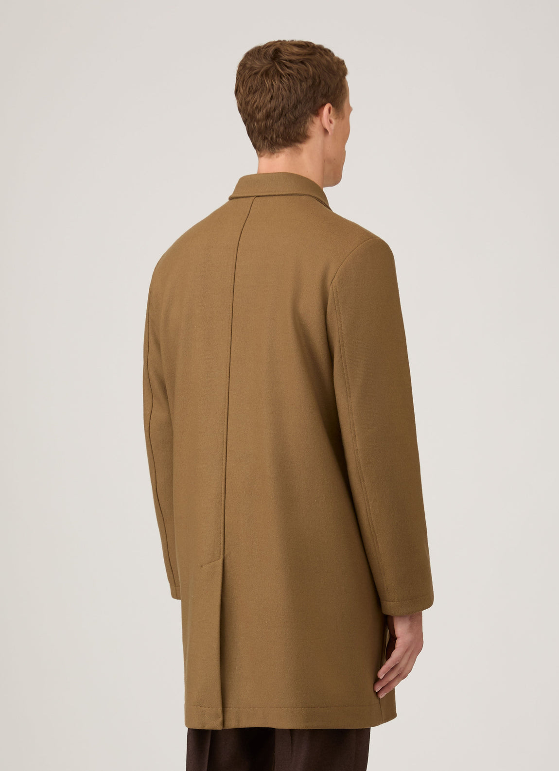 Men's Boiled Wool Coat in Mole