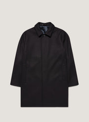 Men's Boiled Wool Coat in Navy