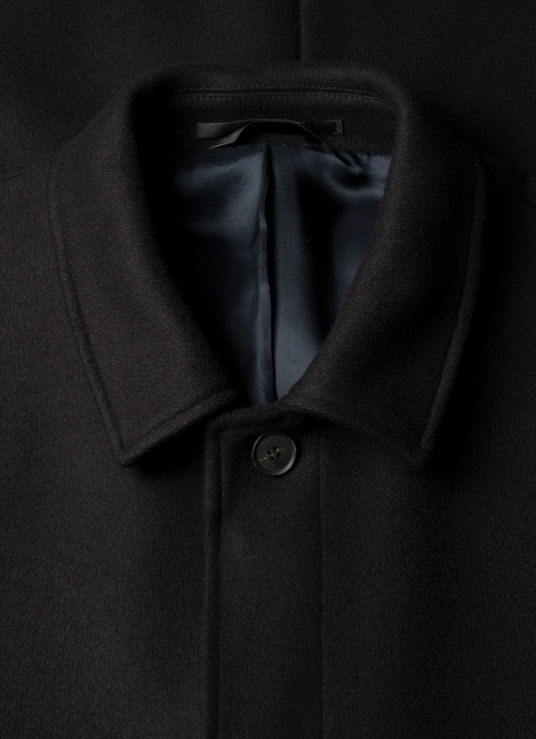 Men's Boiled Wool Coat in Navy