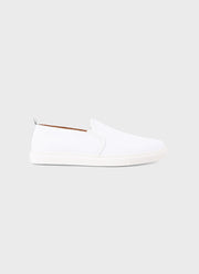 Men's Canvas Slip On Trainer in White