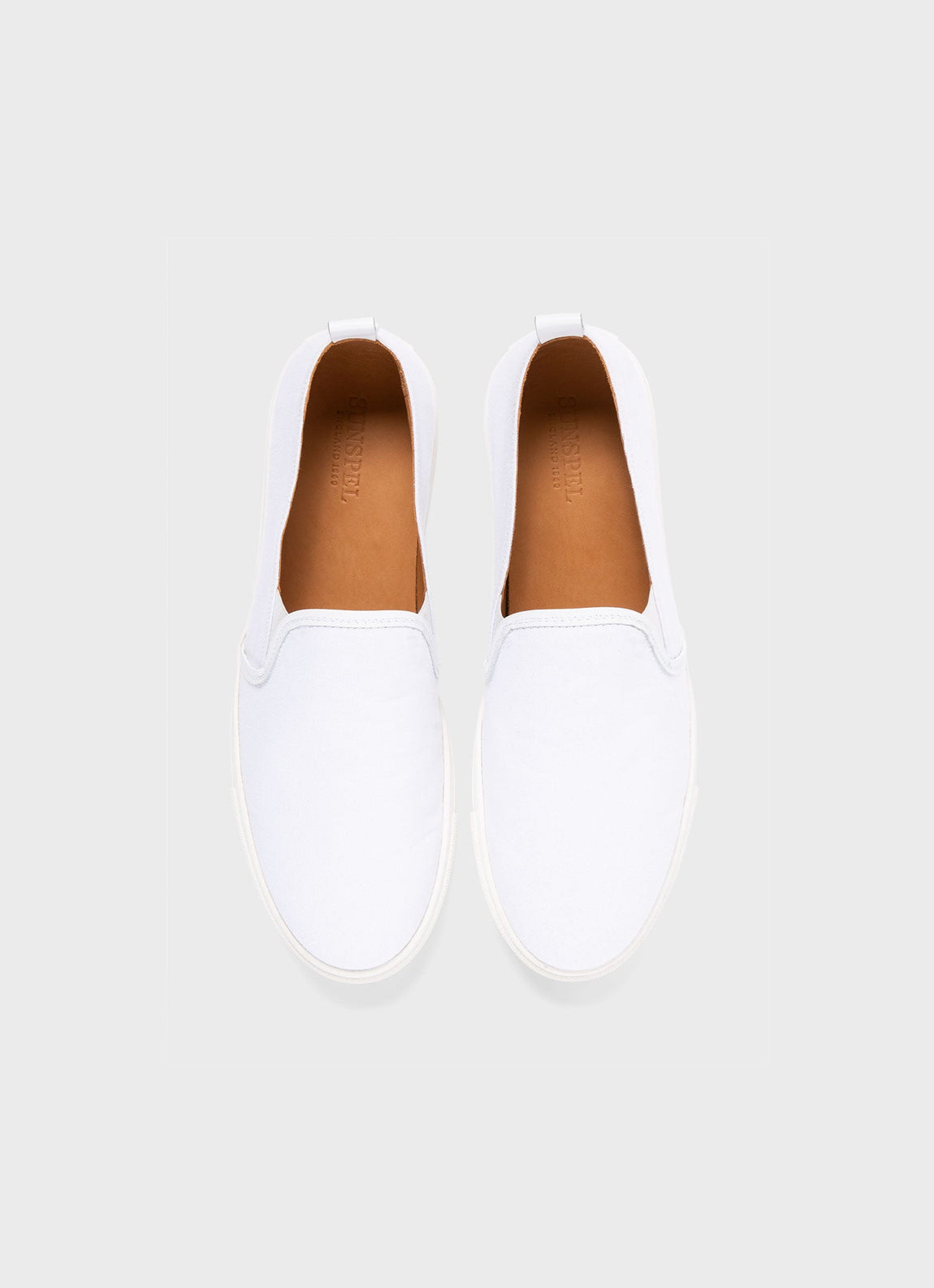 Men's Canvas Slip On Trainer in White