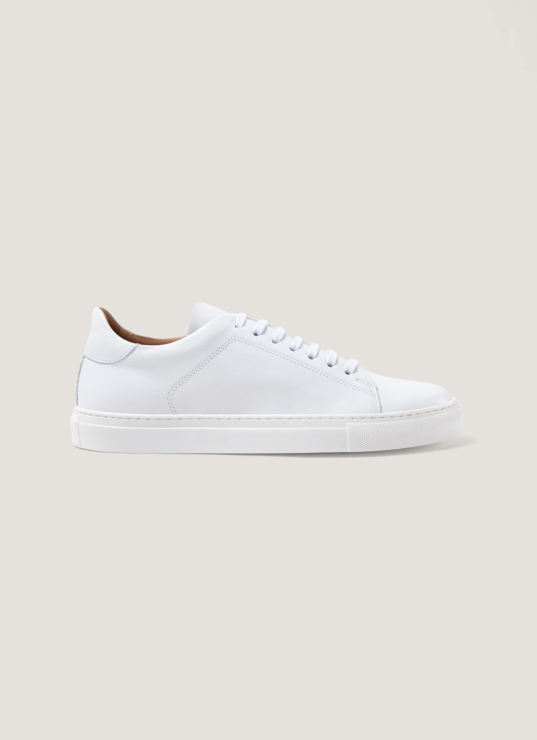 Men's Leather Tennis Shoe in White