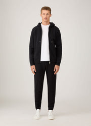 Men's Loopback Zip Hoodie in Black