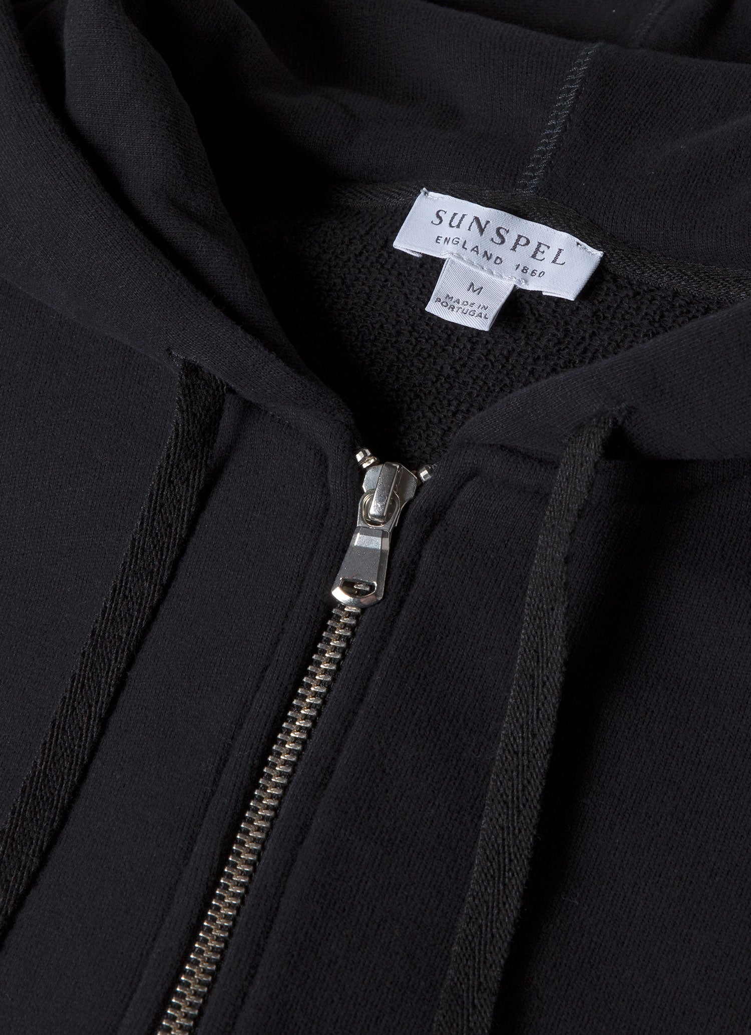 Men's Loopback Zip Hoodie in Black