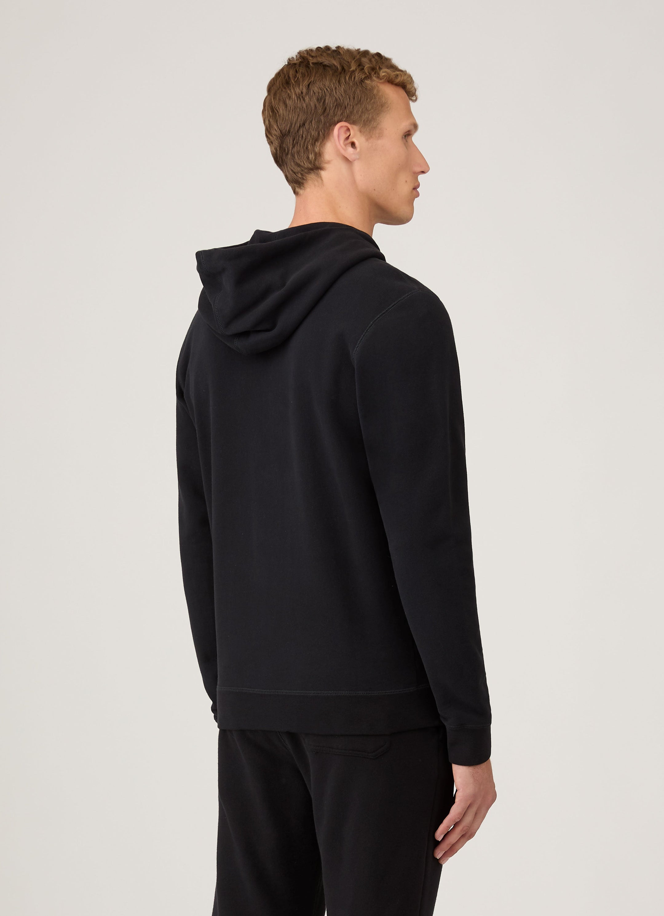 Men's Loopback Zip Hoodie in Black