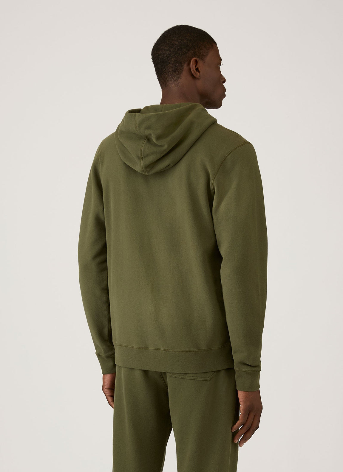 Men's Loopback Zip Hoodie in Deep Olive