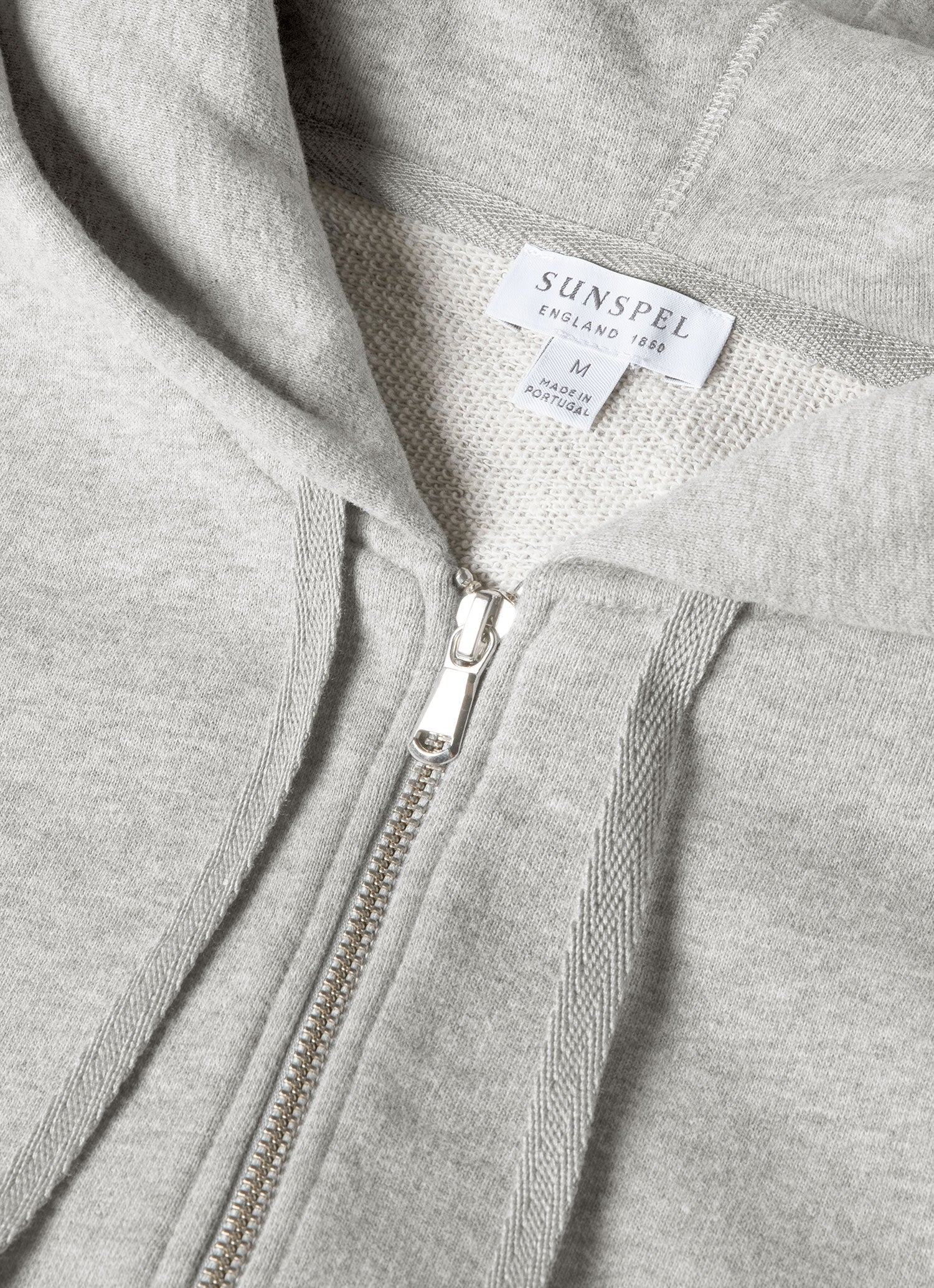 Men's Loopback Zip Hoodie in Grey Melange