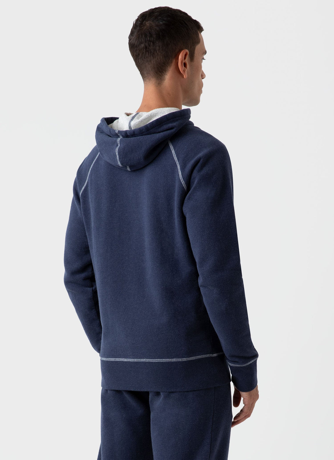 Men's Fleeceback Hoodie in Navy Melange